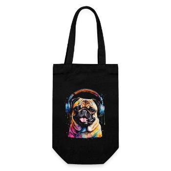 Carlin Casque Chien Coloré Drôle Animal Design Imprimer - Sac à bouteille - noir - Devant
