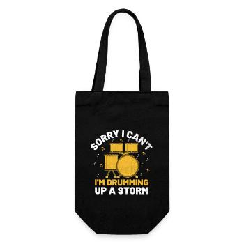 Sorry I Can't I'm Drumming Up A Storm Drum Drummer - Gift Bag for Bottles - black - Front