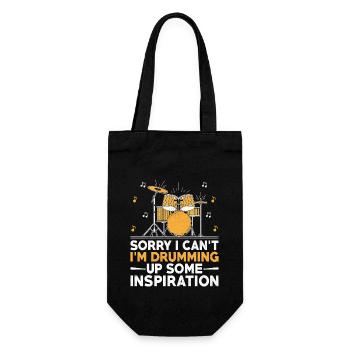 Tut mir leid, dass ich nicht kann, ich trommel ein paar Inspirations-Dru zusammen - Geschenkbeutel für Flaschen - Schwarz - Vorne