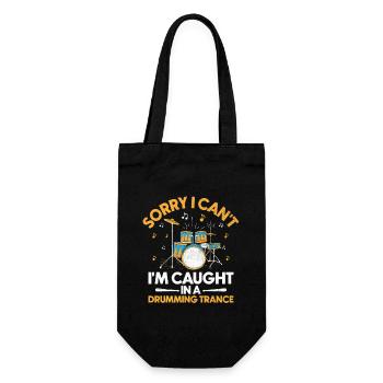 Sorry I Can't I'm Caught In A Drumming Trance Drum - Geschenkbeutel für Flaschen - Schwarz - Vorne