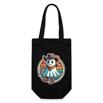 Cowboy fantôme drôle Halloween design - Sac à bouteille - noir - Devant