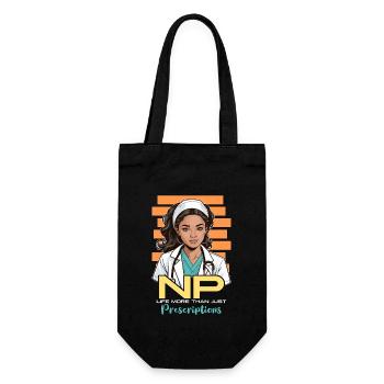 Nurse Practitioner NP Life More Nursing Assistant - Geschenkbeutel für Flaschen - Schwarz - Vorne
