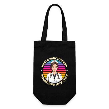 Nurse Practitioner Diagnosing With Style Medical - Geschenkbeutel für Flaschen - Schwarz - Vorne
