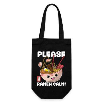 Bitte Ramen Calm Lustige Nudeln Japanisches Essen - Geschenkbeutel für Flaschen - Schwarz - Vorne