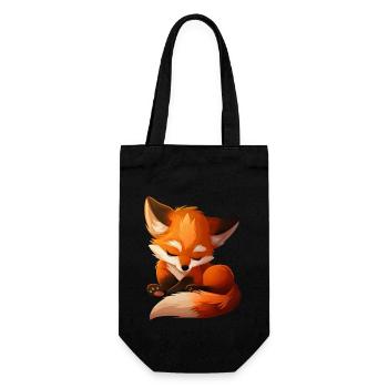 Fuchs - Geschenkbeutel für Flaschen - Schwarz - Vorne