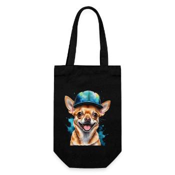 Chihuahua Snapback Cap Dog Funny Design Print - Gift Bag for Bottles - black - Front