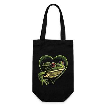 Frog - Gift Bag for Bottles - black - Front