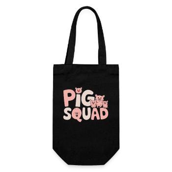 Schwein Gruppen Design Schwein Urlaub Bauernhof - Geschenkbeutel für Flaschen - Schwarz - Vorne