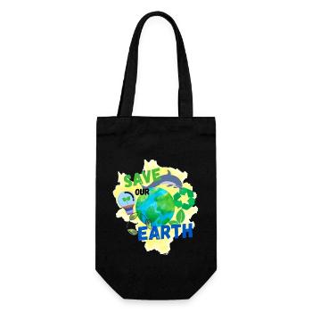 Save Our Earth - Gift Bag for Bottles - black - Front