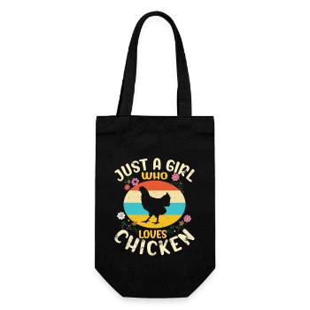 Just A Girl Who Loves Chickens Cute Floral Women - Gift Bag for Bottles - black - Front