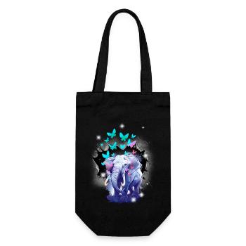 Eléphant Eléphants Papillons Insectes Enfants - Sac à bouteille - noir - Devant