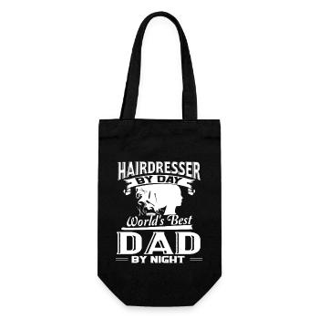 Hairdresser By Day World's Best Dad By Night - Gift Bag for Bottles - black - Front