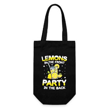 Lemons in the front party in the back - Geschenkbeutel für Flaschen - Schwarz - Vorne