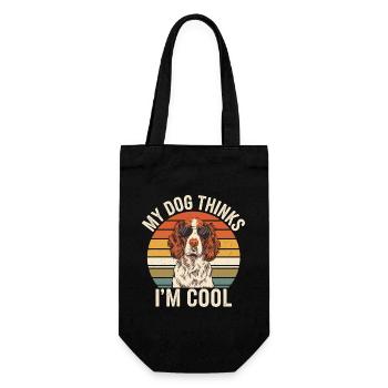 Épagneul Breton Mon chien pense que je suis cool - Sac à bouteille - noir - Devant