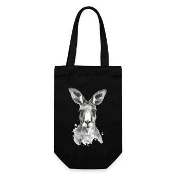 Känguru - Geschenkbeutel für Flaschen - Schwarz - Vorne