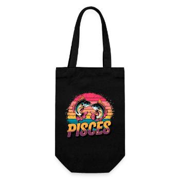 Pisces Horoscope Astrology 80s Vintage Sign. - Gift Bag for Bottles - black - Front