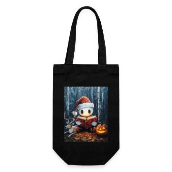 Halloween Gift Ghost with Christmas Hat Decoration - Gift Bag for Bottles - black - Front