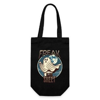 Freak In Sheet Funny Halloween Ghost - Gift Bag for Bottles - black - Front