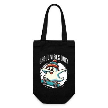Ghoul Vibes Only Funny Halloween Saying Design - Gift Bag for Bottles - black - Front