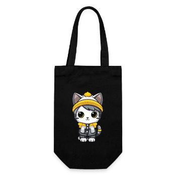 Cat Winter Comic Cute - Gift Bag for Bottles - black - Front