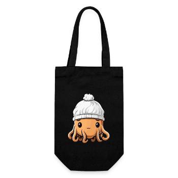 Octopus Winter Octopus Comic Cute - Gift Bag for Bottles - black - Front