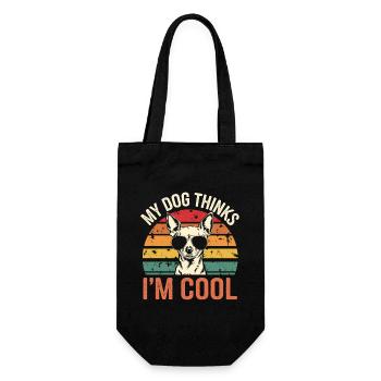 Chihuahua my dog thinks I'm cool - Gift Bag for Bottles - black - Front
