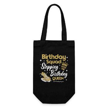 Stepping with the Birthday Queen Squad Party Desig - Geschenkbeutel für Flaschen - Schwarz - Vorne