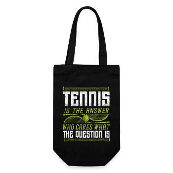 Funny Tennis Player Racket Tennis - Gift Bag for Bottles - black - Front