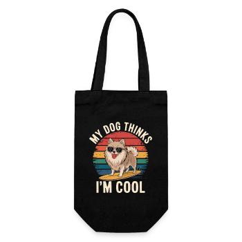 Pomeranian Dog Pomeranian - Gift Bag for Bottles - black - Front