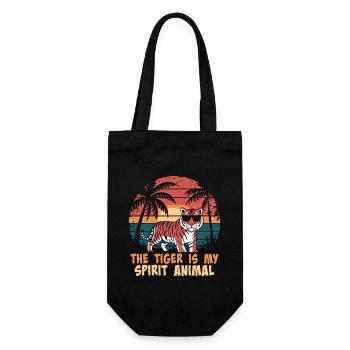 The tiger is my spiritual companion - Gift Bag for Bottles - black - Front