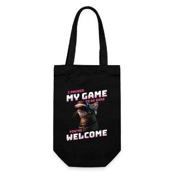 Je viens de mettre mon jeu en pause pour être ici - Gamer Cat VR - Sac à bouteille - noir - Devant
