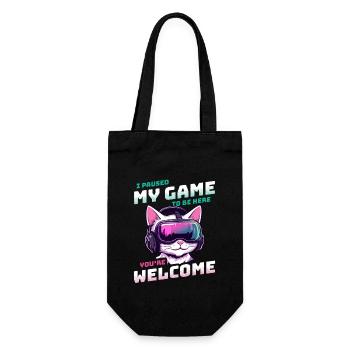 Je viens de mettre mon jeu en pause pour être ici - Cat Gaming VR - Sac à bouteille - noir - Devant