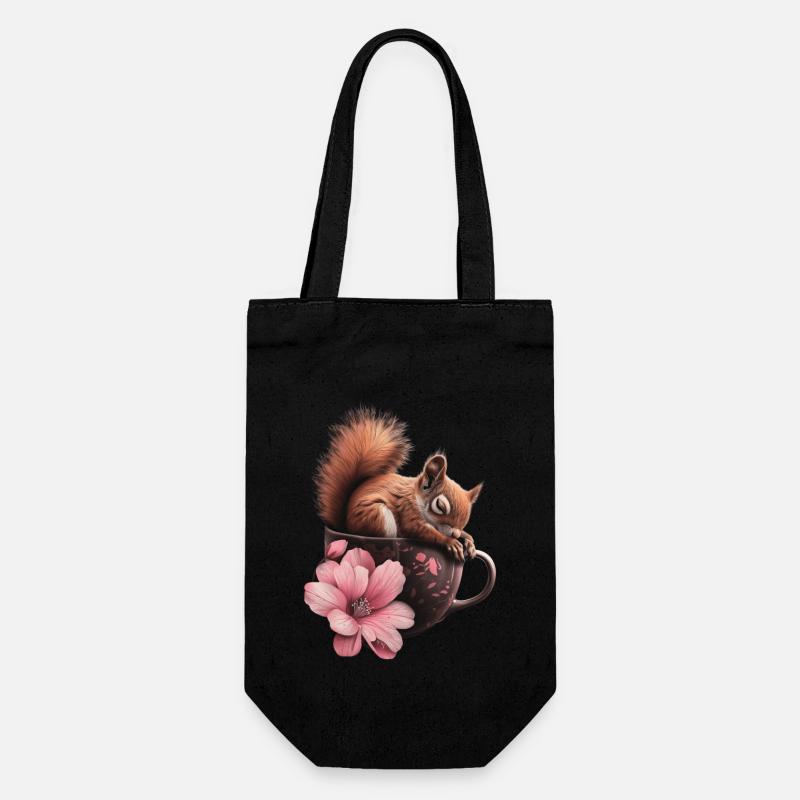 Eichhörnchen - Geschenkbeutel für Flaschen - Schwarz