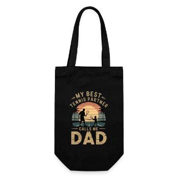 Mon meilleur partenaire de tennis m’appelle papa - Sac à bouteille - noir - Devant