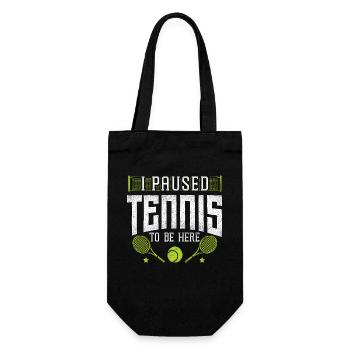 Funny Tennis Player Racket I - Geschenkbeutel für Flaschen - Schwarz - Vorne