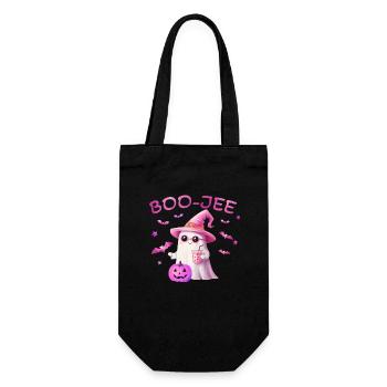 Boo-Jee Geist Shirt - Süßes Pinkes Halloween Geist - Geschenkbeutel für Flaschen - Schwarz - Vorne