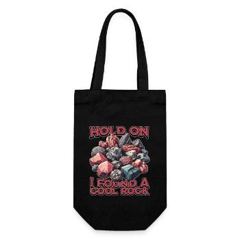 Rockhounding Hold On I Found A Cool Rock Geologist - Geschenkbeutel für Flaschen - Schwarz - Vorne