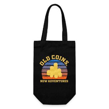 Old Coins New Adventures Numismatics - Gift Bag for Bottles - black - Front