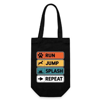 Dock Diving Saying Dog Diving Dock Diving Gift - Gift Bag for Bottles - black - Front