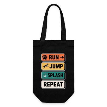 Dock Diving Saying Dog Diving Dock Diving Gift - Gift Bag for Bottles - black - Front