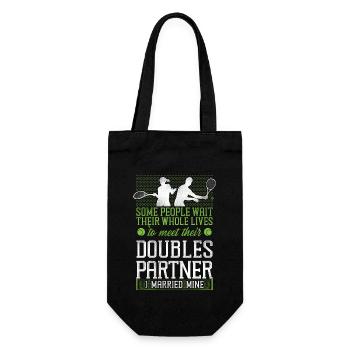 Funny Tennis Player Racket Husband - Gift Bag for Bottles - black - Front