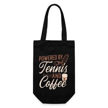 Funny Tennis Player Racket Coffee - Geschenkbeutel für Flaschen - Schwarz - Vorne