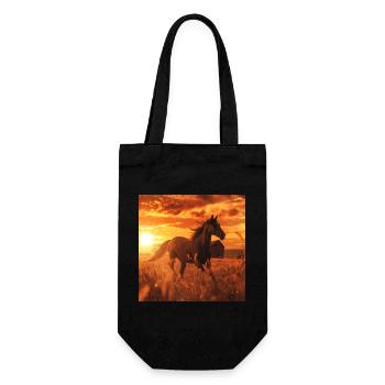 Pferd - Geschenkbeutel für Flaschen - Schwarz - Vorne