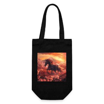 Pferd - Geschenkbeutel für Flaschen - Schwarz - Vorne