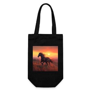 Pferd - Geschenkbeutel für Flaschen - Schwarz - Vorne