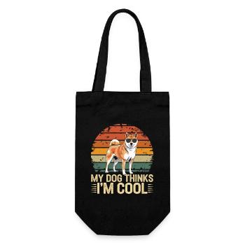 Shiba Inu Mon chien pense que je suis cool - Sac à bouteille - noir - Devant