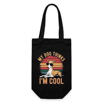 Whippet Mein Hund Denkt Das Ich Cool Bin - Geschenkbeutel für Flaschen - Schwarz - Vorne