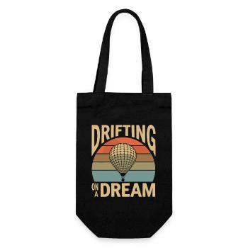 Hot Air Balloon Inspiration Quote - Drifting On A - Gift Bag for Bottles - black - Front