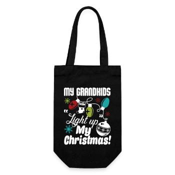 Grandkid My Grandkids Light Up My Christmas - Gift Bag for Bottles - black - Front