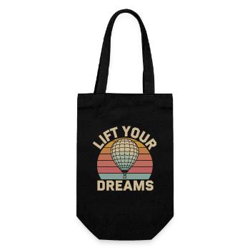 Lift Your Dreams - Hot Air Balloon Inspiration - Gift Bag for Bottles - black - Front